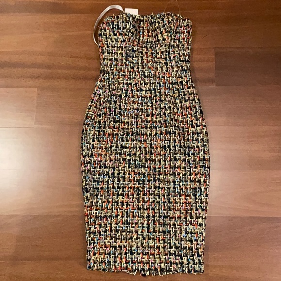 Strapless Multicolor Tweed New Dress